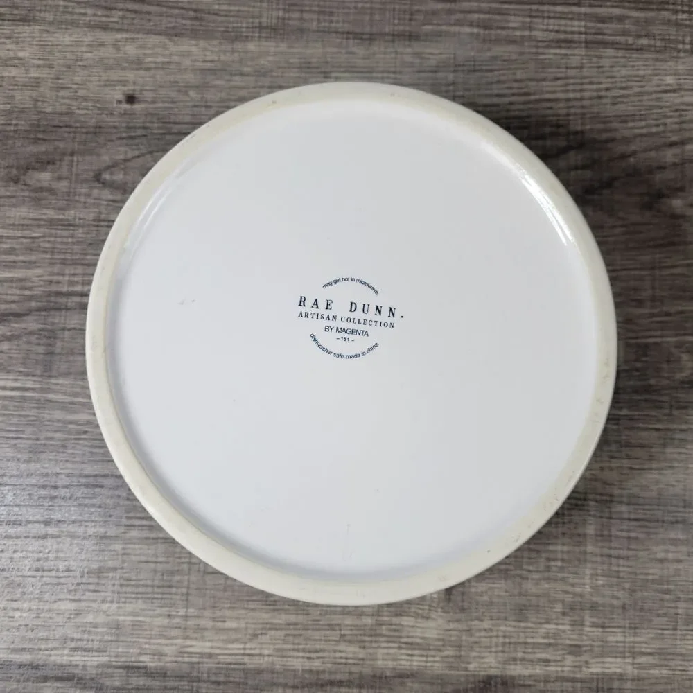 Rae Dunn Artisan Collection Ceramic‎ White & Red Deck the Paws Dog Bowl